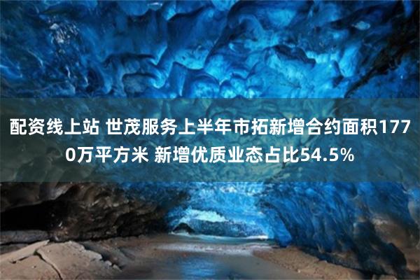 配资线上站 世茂服务上半年市拓新增合约面积1770万平方米 新增优质业态占比54.5%