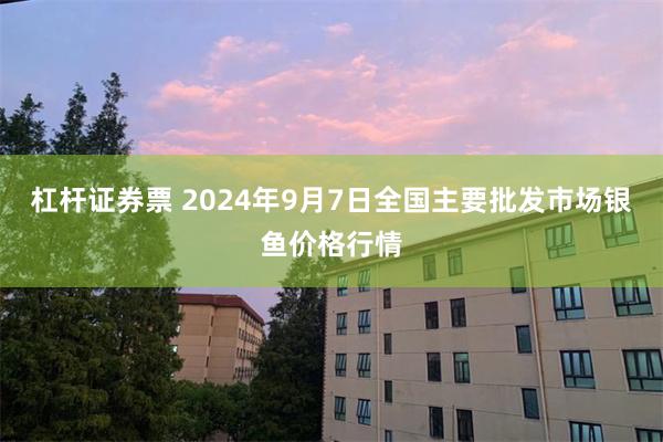 杠杆证券票 2024年9月7日全国主要批发市场银鱼价格行情